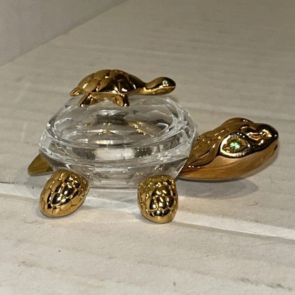 Swarovski Crystal Turtle Figurine Small Jewelry‎ Box
